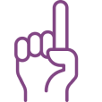 A hand with one finger up, counting to 1