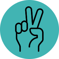 Holding up two fingers