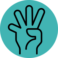 Holding up four fingers