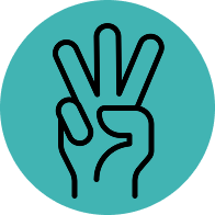 Holding up three fingers