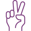 A hand with two fingers held up, counting 2