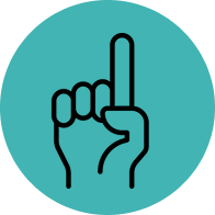 Holding up one finger