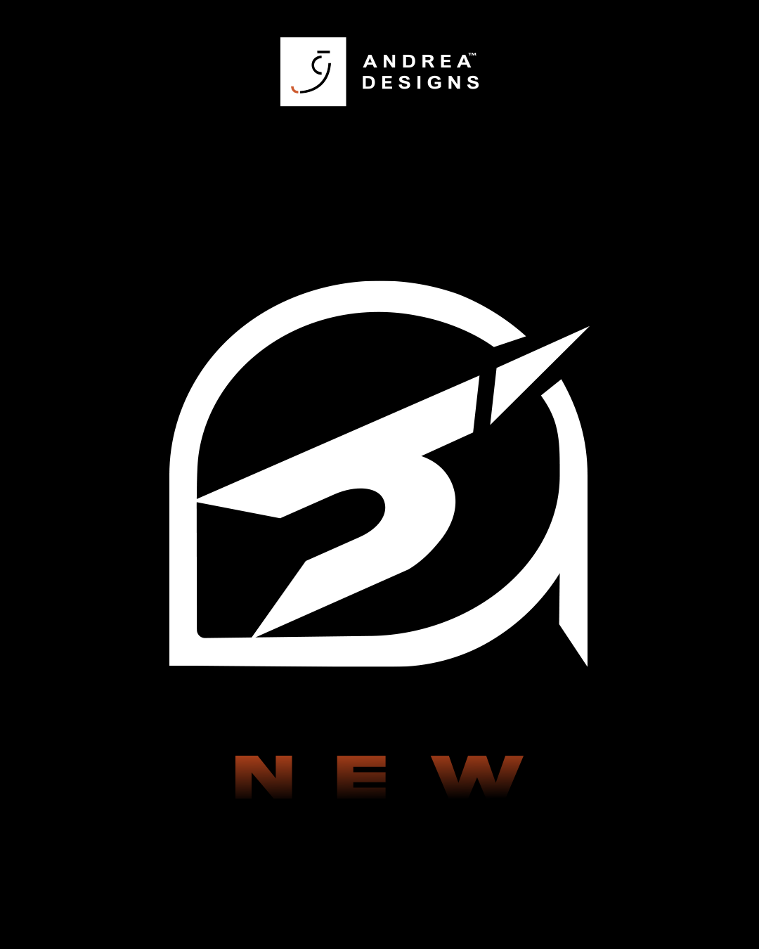 Logo con il numero 2 e una freccia, testo 'NEW' in basso, sfondo nero.