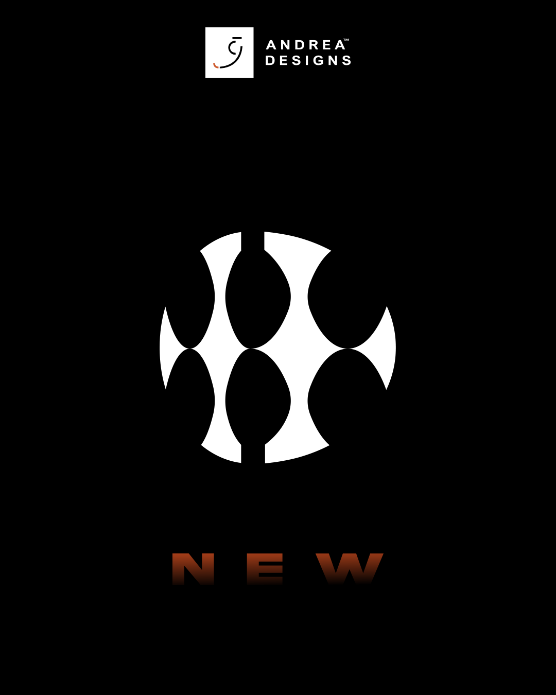 Logo nero con un palloncino bianco con disegni neri e la parola 'NEW' in basso