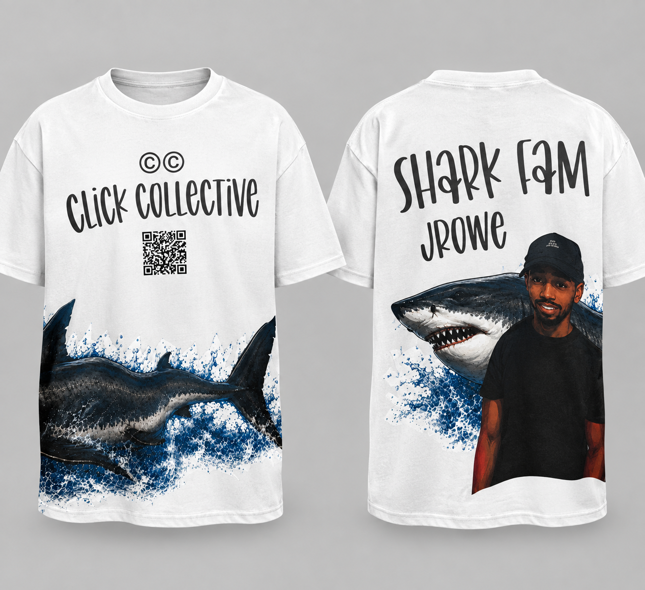 Shark Fam Graphic Tee Social Media family inspo- Bold & Unique Statement Shirt