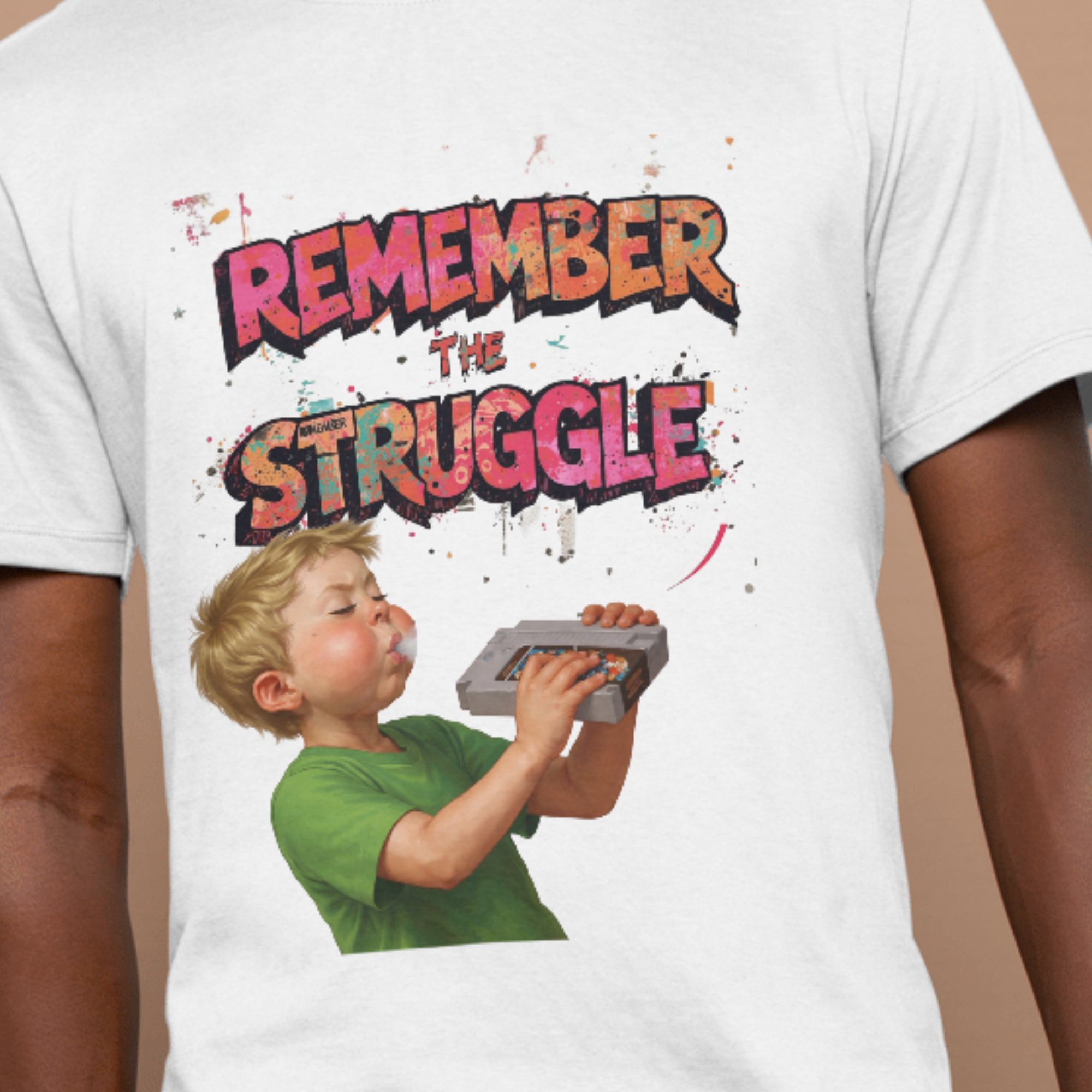 Mens 90s inspired Remember the struggle T-shirt