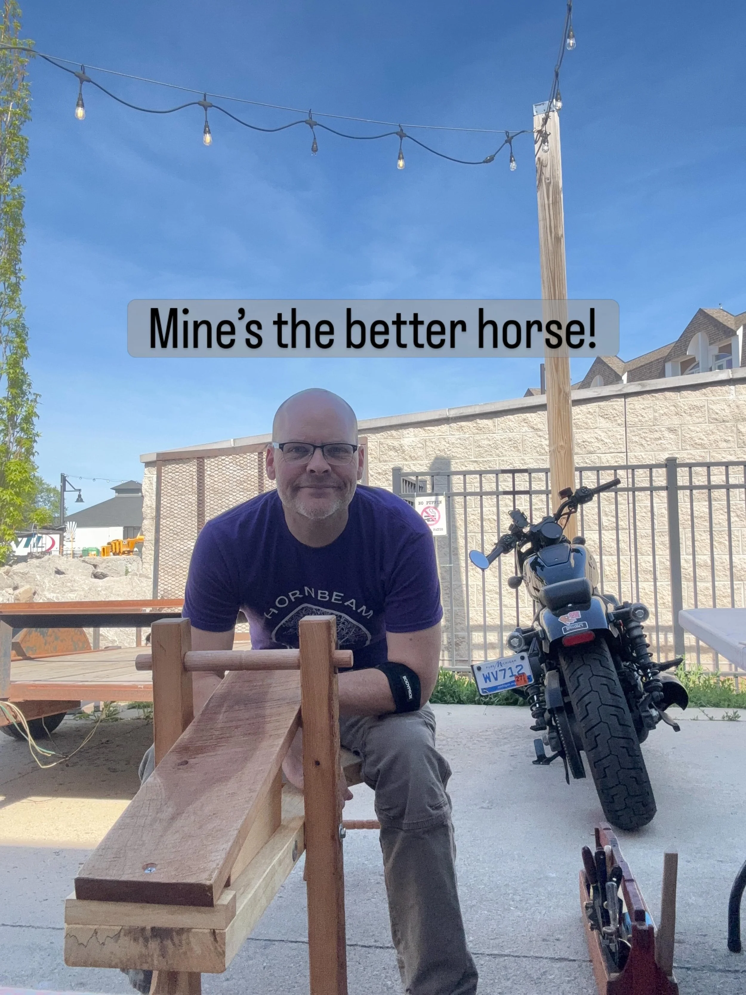 It&rsquo;s on! Downtown TC Artwalk 2026 at The Workshop Brewery. Get out here, grab a beer and check out some serious shaving! Maybe semi-serious&hellip;

@downtown_tc @workshopbrewing 
#michigan #art #hornbeamcraft