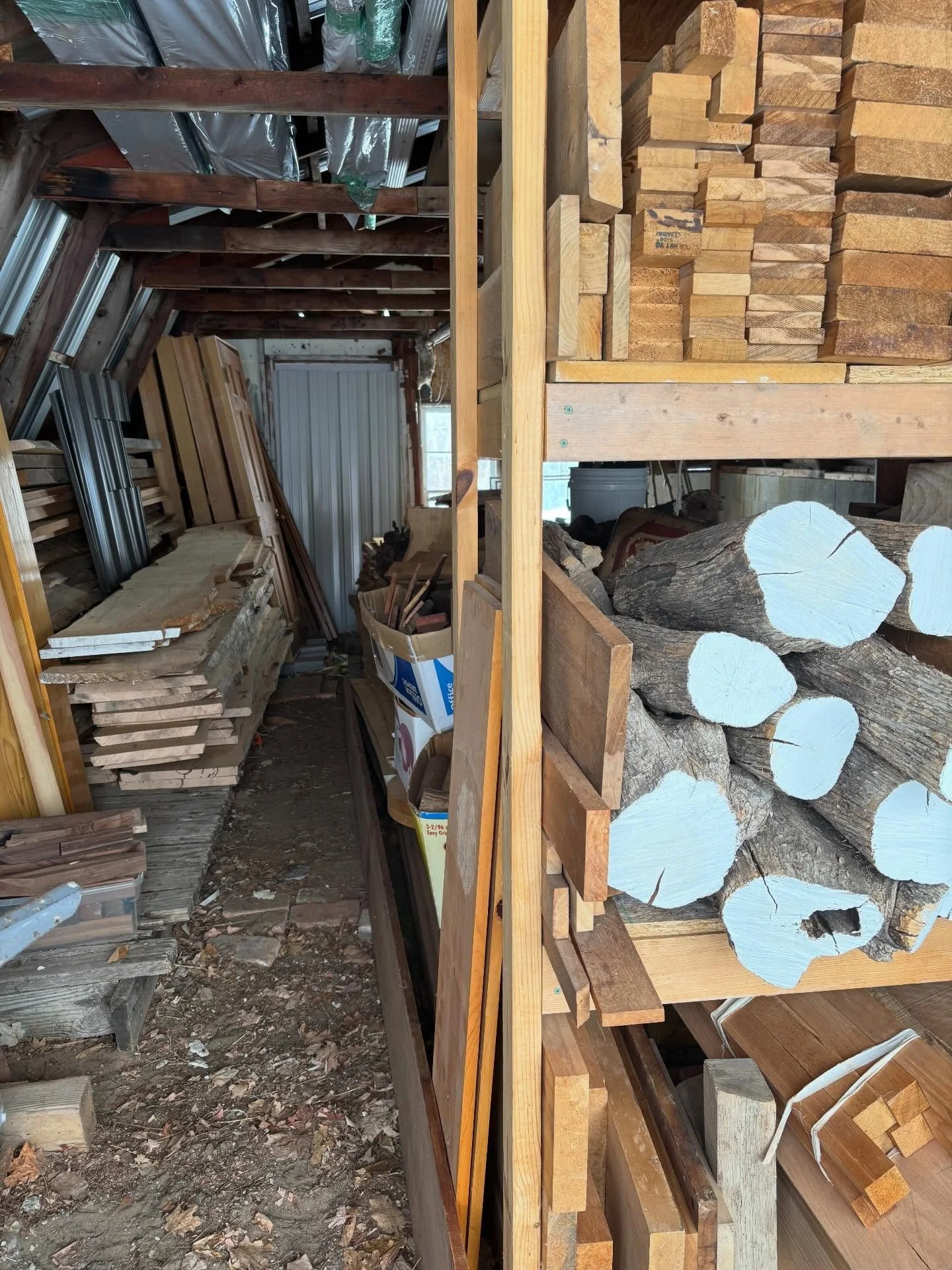 Over the years, I&rsquo;ve collected a fair bit of what I consider interesting or too-valuable-to-burn. This lumber shed is a treasure trove to me. I have to turn the volume knob way down when we&rsquo;re harvesting our fuel wood or this would look l
