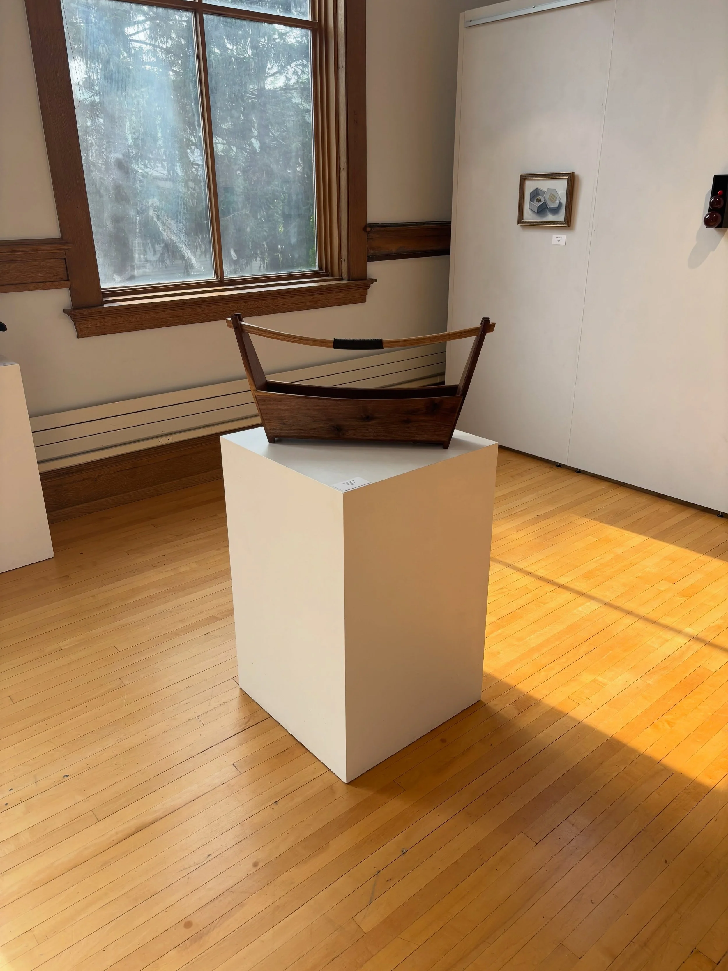 Well, this is new. It&rsquo;s surreal to see my work in a gallery. All these ideas finally becoming real! 

And I&rsquo;ve seen several people grab ahold of the leather handles of my totes like they aren&rsquo;t in an art gallery. They can&rsquo;t re