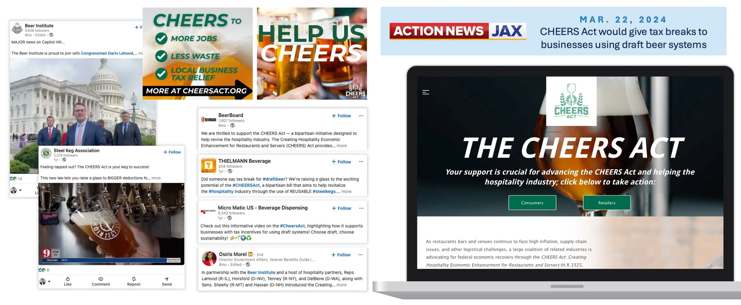 A website interface featuring a cheerful design with repeated "cheers" text, emphasizing a celebratory theme.