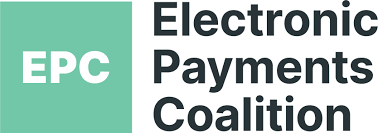 Logo of the Electronic Payments Coalition featuring a stylized design representing digital transactions.