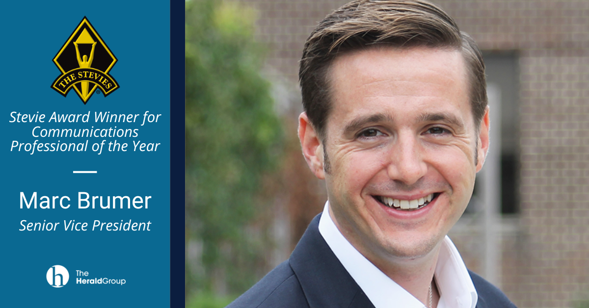 Congratulations to SVP Marc Brumer – 2021 Stevie Award for Communications Professional of the Year Winner!