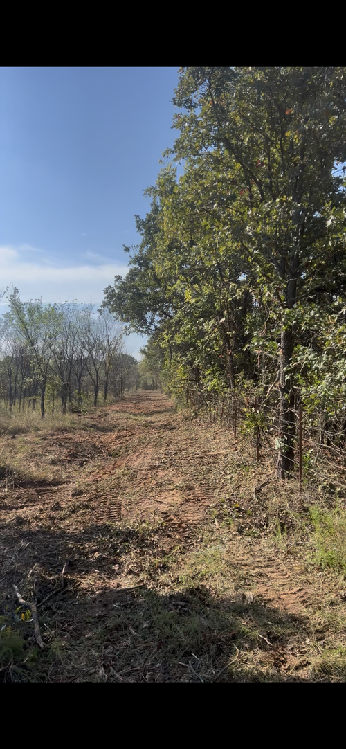 Oklahoma fence line after land clearing