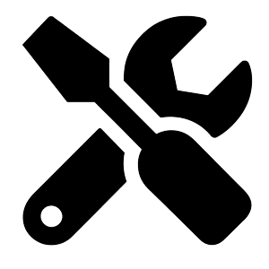 A black silhouette of a tools.