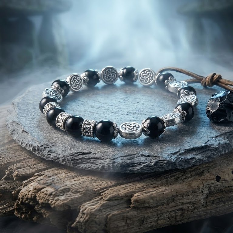 L&rsquo;Appel de la Brume et de la Roche Brute
Avez-vous d&eacute;j&agrave; senti le souffle glac&eacute; de la mer d&rsquo;Iroise se m&ecirc;ler &agrave; la chaleur r&eacute;siduelle d&rsquo;un ancien foyer viking ? Ce bracelet n&rsquo;est pas un si