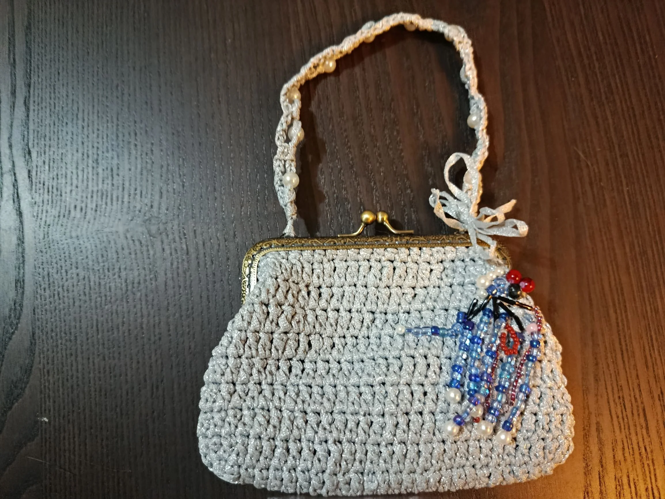 Pochette de soirée en crochet « Mitsuè » – Pièce unique