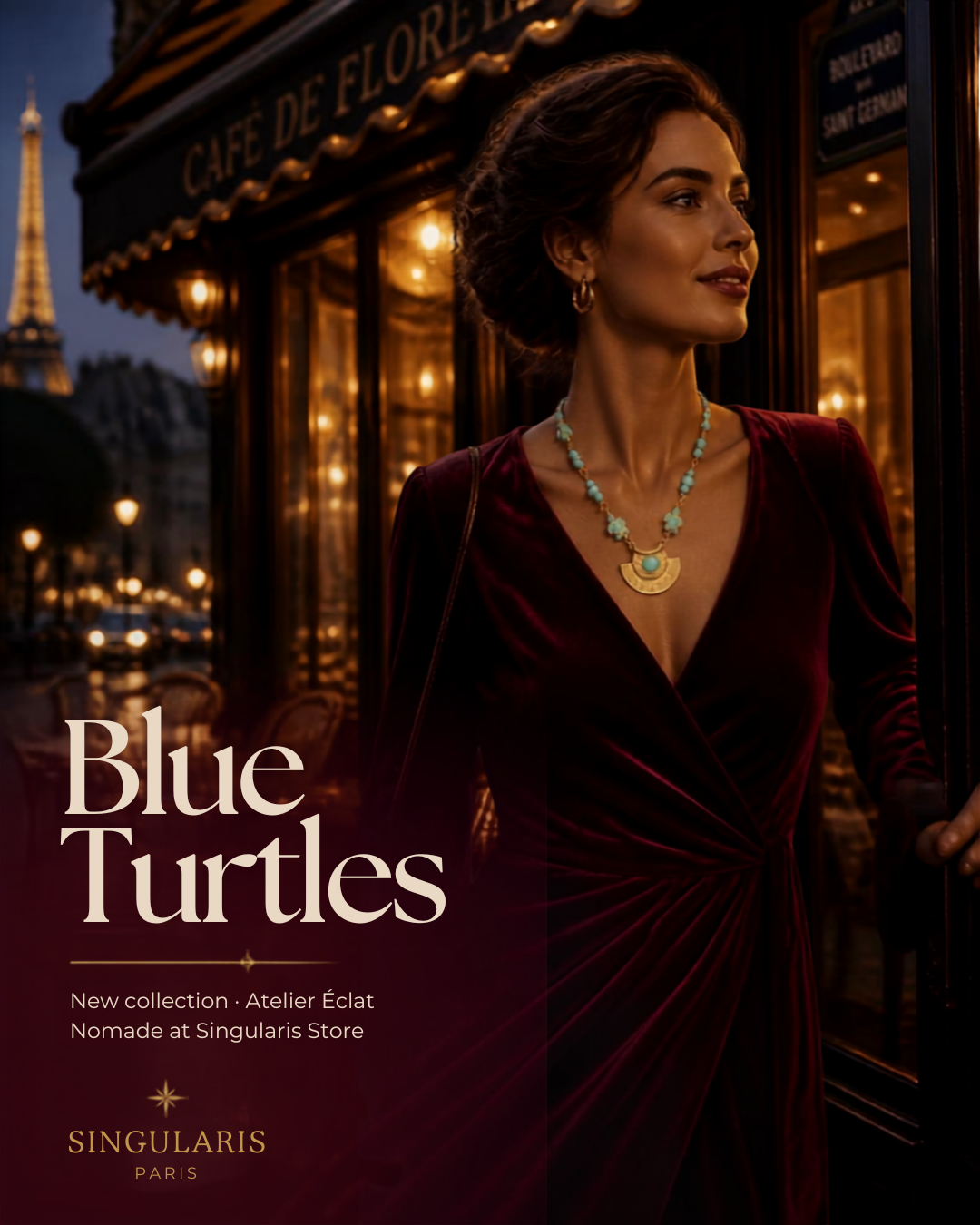 Collier « Les Tortues Bleues »