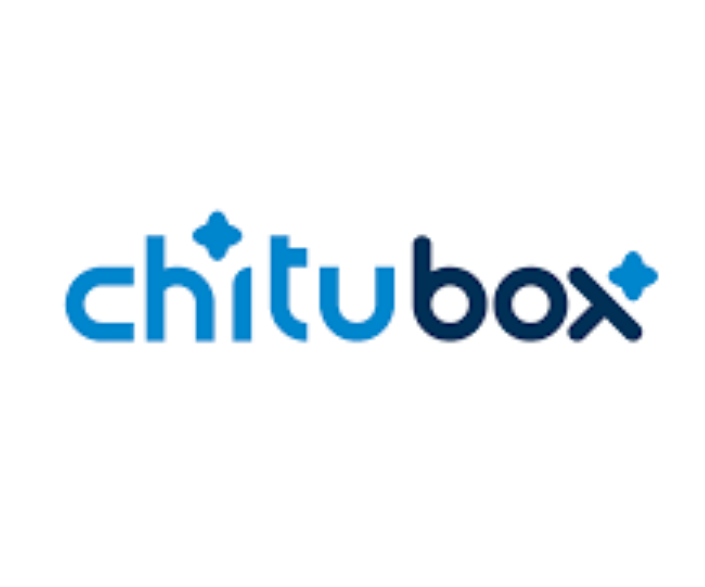 Chitubox logo with stylized text and star shapes, featuring blue and navy colors.