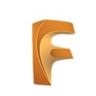 Orange F-shaped logo on a white background.