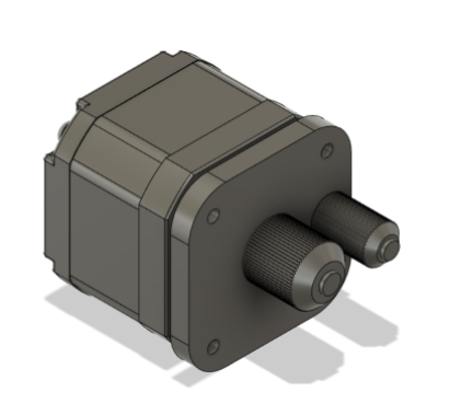 3D model of a stepper motor with dual shafts