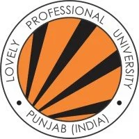Logo of Lovely Professional University in Punjab, India featuring orange and black design with institutional name.