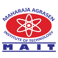 Logo of Maharaja Agrasen Institute of Technology featuring an atom symbol.
