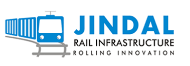 Jindal Rail Infrastructure logo featuring a stylized train icon and the text "JINDAL Rail Infrastructure Rolling Innovation."