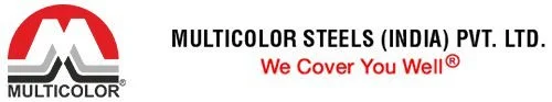 Logo of Multicolor Steels India Pvt. Ltd. with the slogan 'We Cover You Well.'