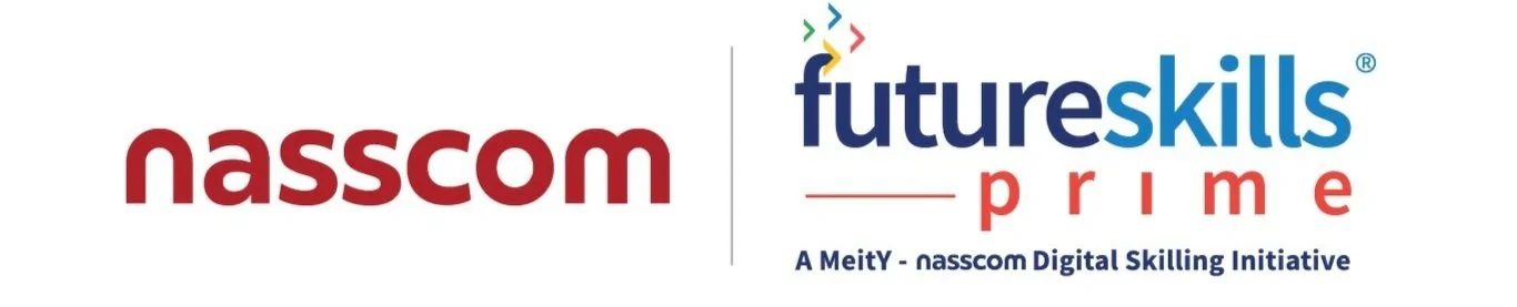 NASSCOM and FutureSkills Prime logos, with the tagline "A MeitY - nasscom Digital Skilling Initiative."