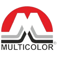 Multicolor logo with stylized letter M in red, gray, and black.