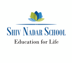 Logo of Shiv Nadar School with the text "Education for Life" below and a stylized blue and green leaf design above.