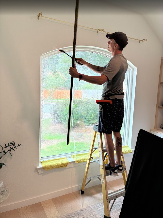 After: solar control and privacy film applied to the same window