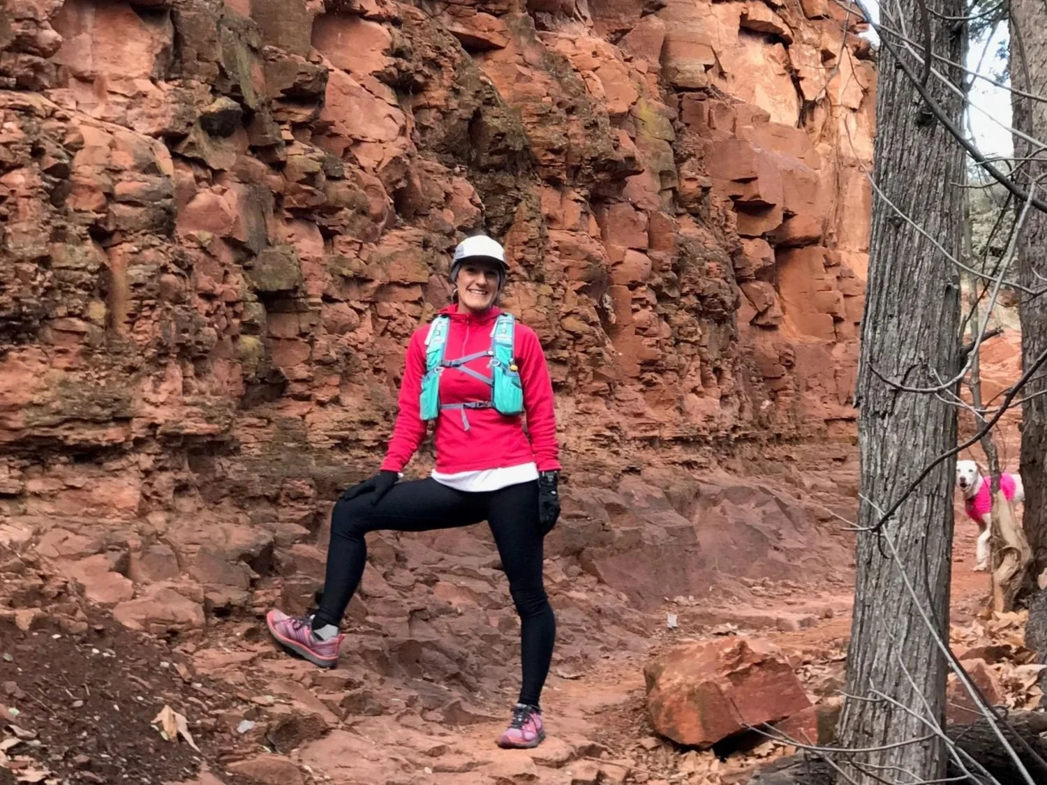 Susie Klein trail running in Sedona Arizona red rock canyon