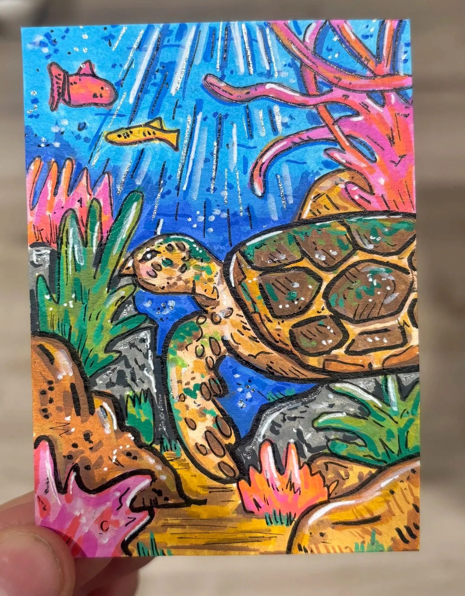 Part of my Sea Animal Collection
" Sea Turtle"
2.5" by 3.5"