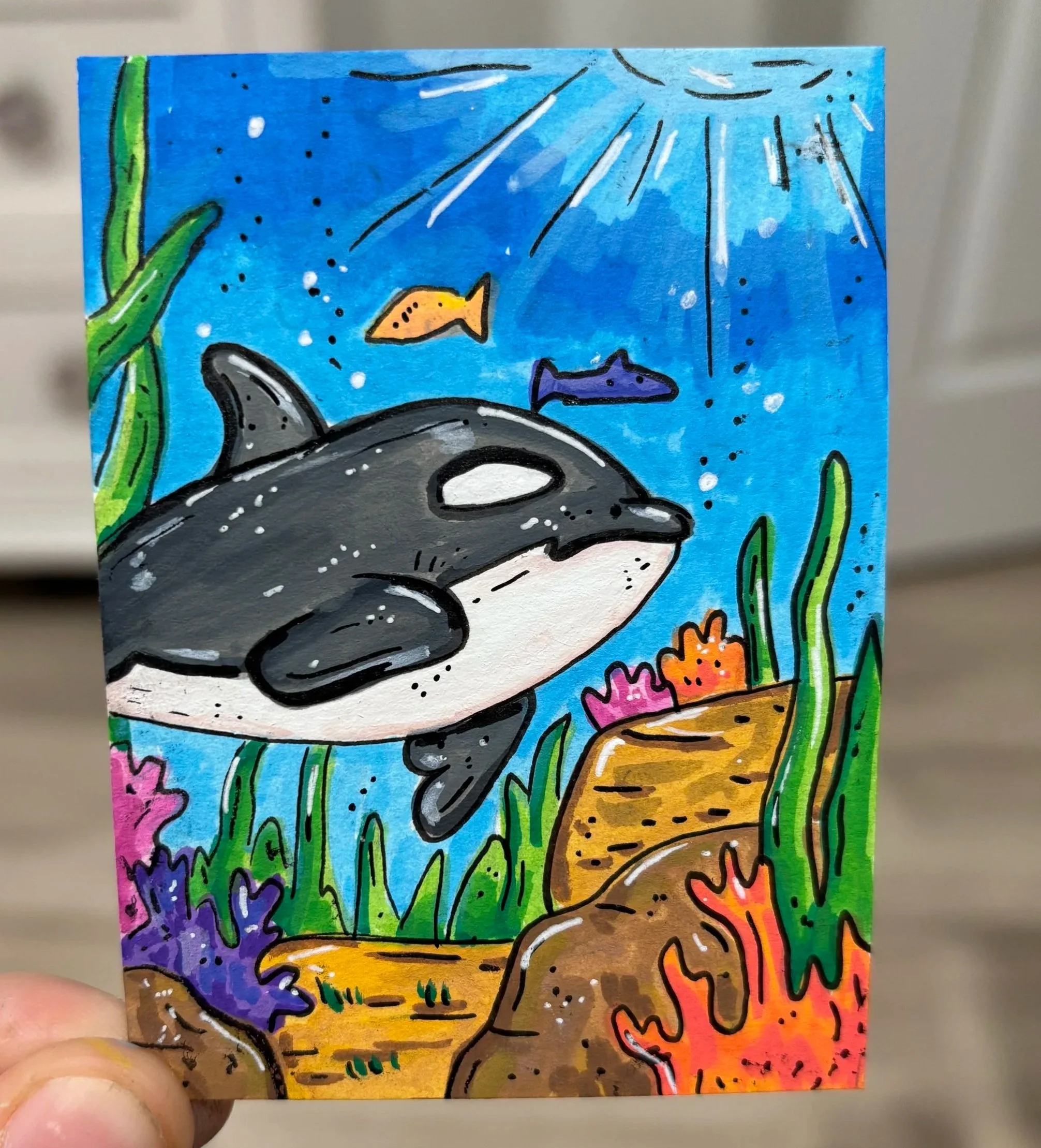 Part of my Sea Animal Collection
"Killer Whale"
2.5" by 3.5"