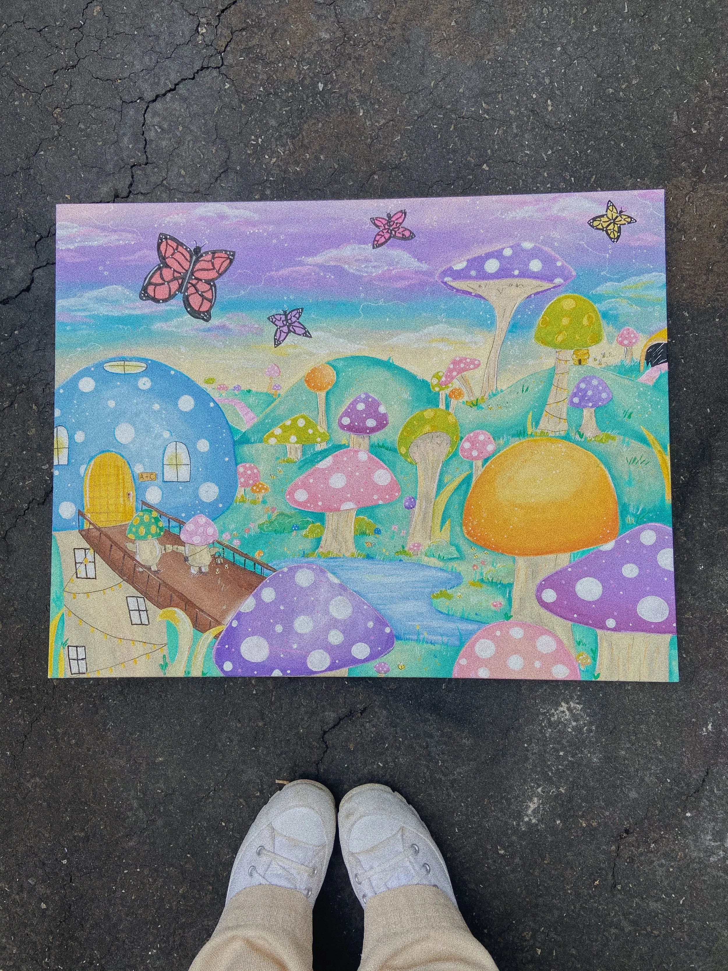 "Mushrooms in Love"
18" x 24" Acrylic on Canvas
A fun painting for my two best friends that moved to Georgia together!