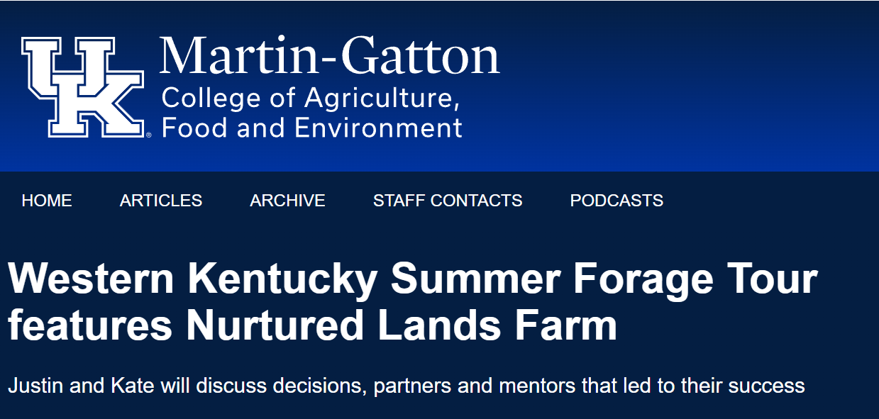 Western Kentucky Summer Forage Tour features Nurtured Lands Farm