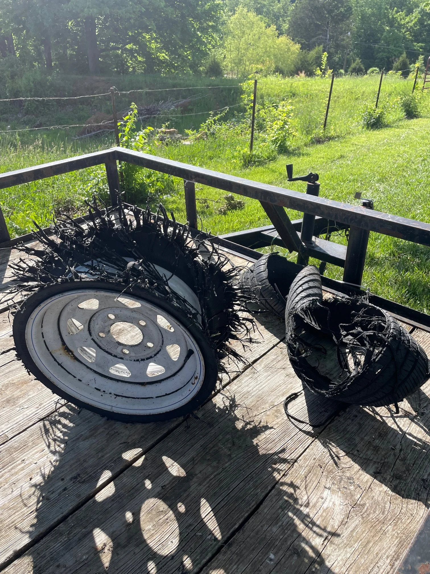Nurtured Lands Hard working trailer tire.