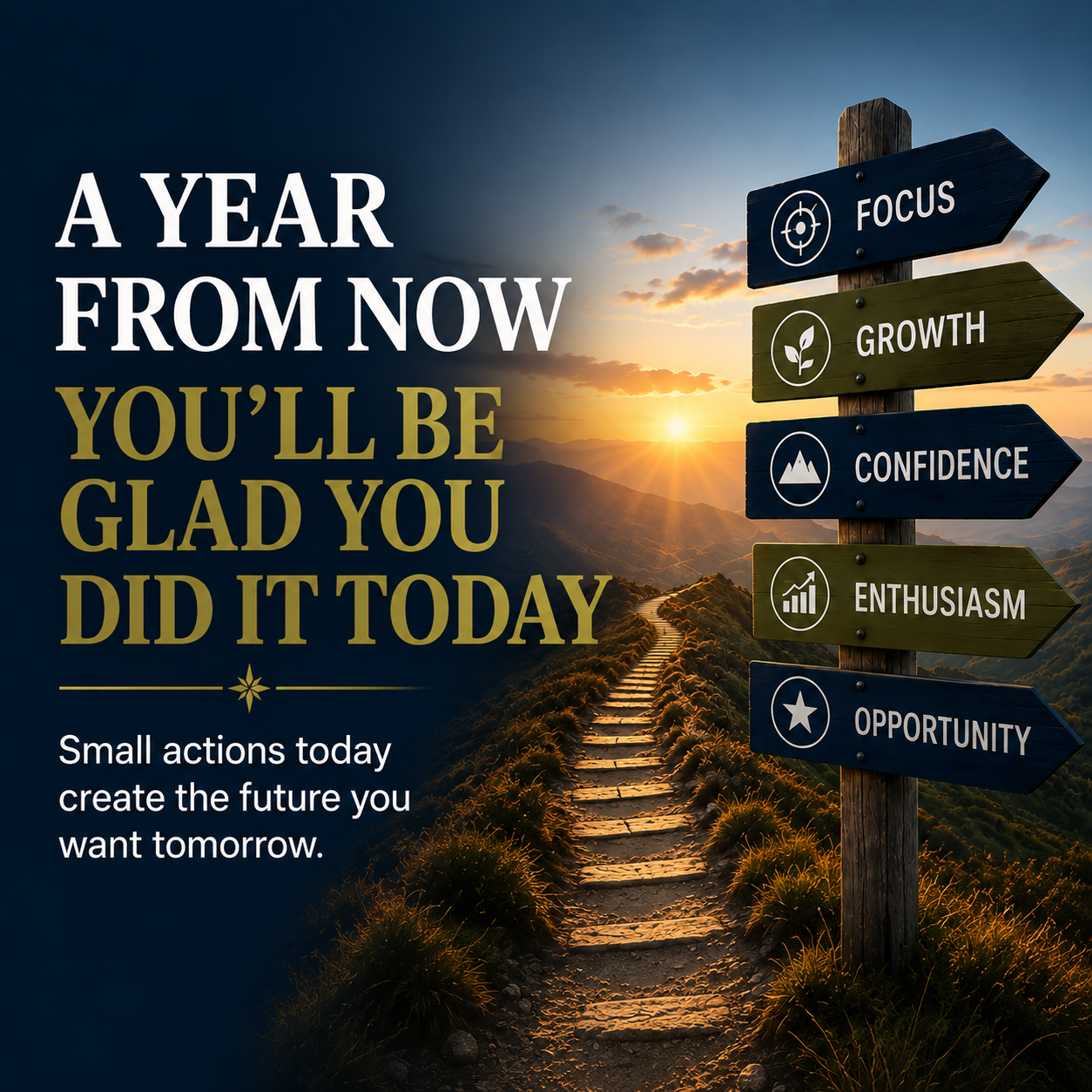 A Year From Now You'll Be Glad You Did It Today