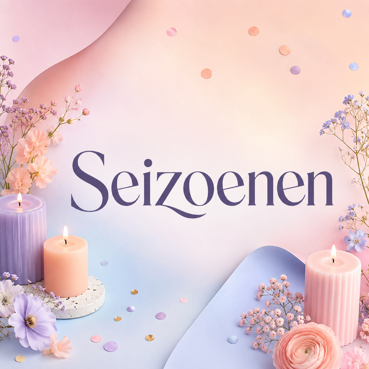 Pastel achtergrond met het woord seizoenen