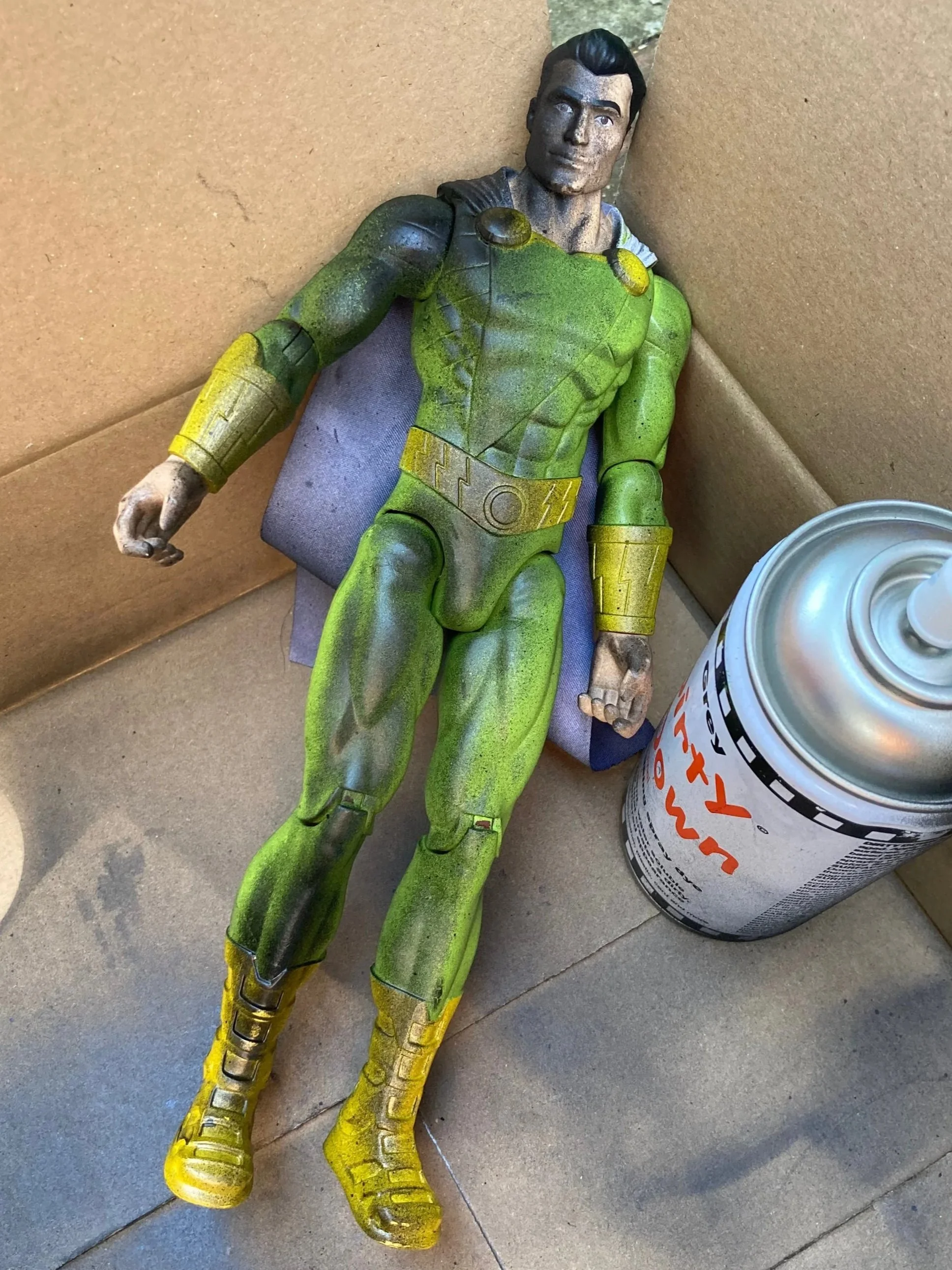 Custom Painted action figure (Fire Damaged) - Dangers of Energy Theft Commercial (CrimeStoppers)