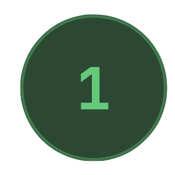 Green circular button with the number 1 in the center.