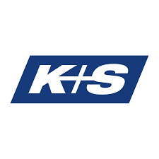 K-S logo with blue background and white lettering