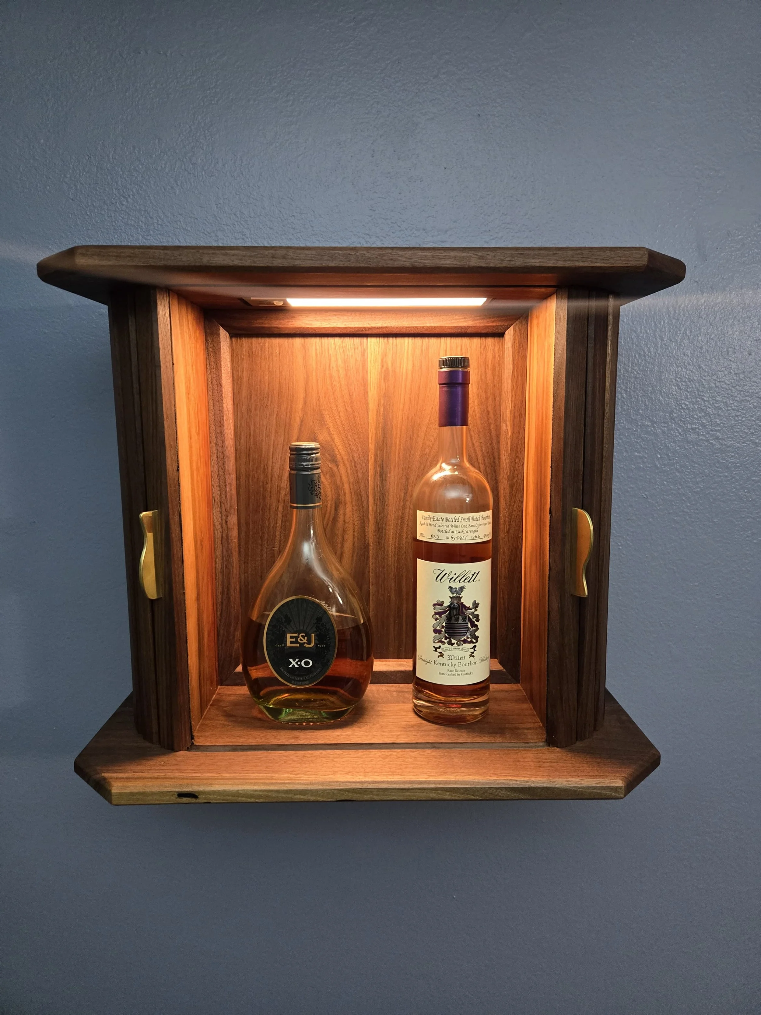 Black Walnut Tambour Whiskey Cabinet