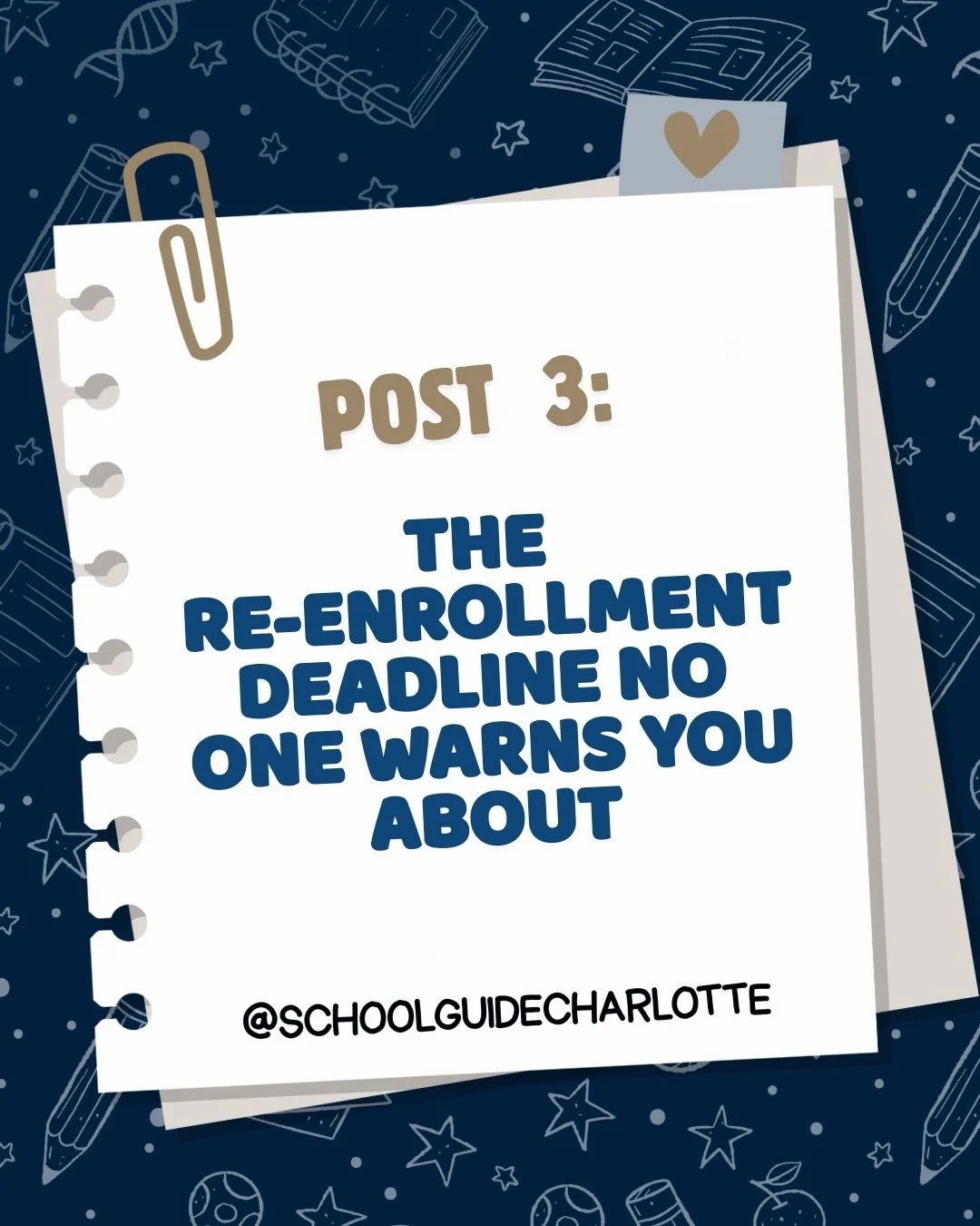 Mark your calendar now: February isn&rsquo;t just report card season. 📅

Most Charlotte private schools require a re-enrollment contract and a deposit around February, for the following school year, while your child is still mid-year in the current 