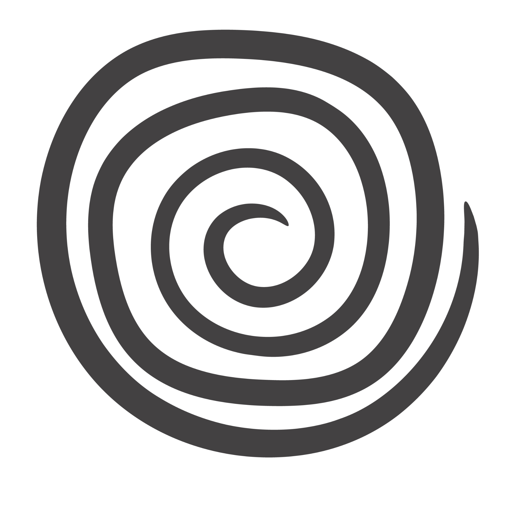 Black and white illustration of hypnosis spiral