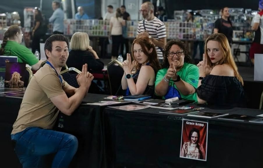 Clients Grace Kemp and Beccy Henderson at Malta Comic Con