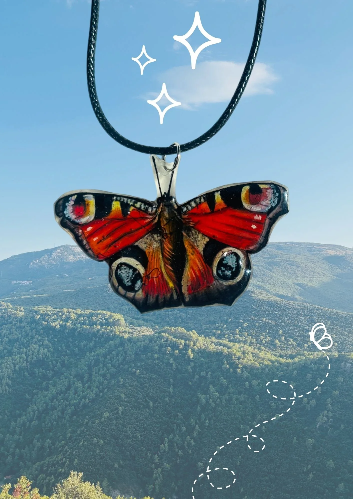 Pendentif Paon du jour