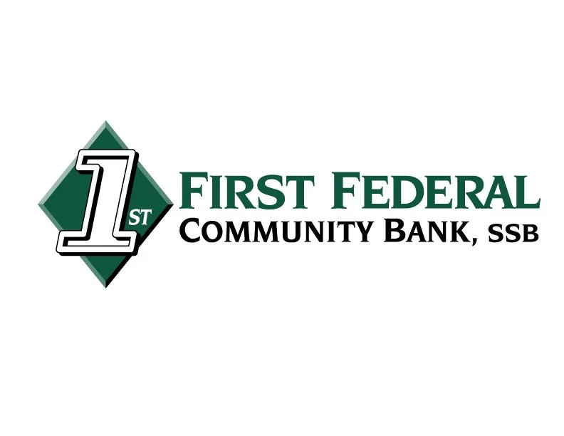 First Federal Community Bank logo with a green diamond shape and large number 1st, accompanied by the bank's name and sign-up bonus abbreviation.