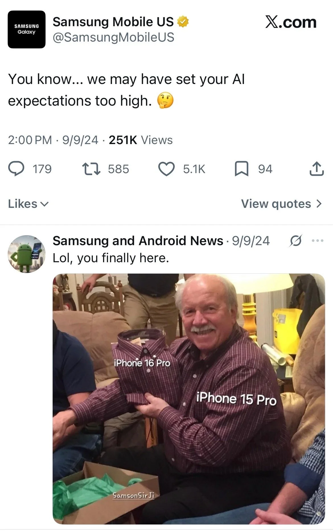 Anyone have ice for that burn? But seriously, this is the one time a year Samsung let us go crazy. Even then, we were walking a thin line. Copy like this gets the roast across, but without putting the focus on Apple. Instead, it highlights our achiev